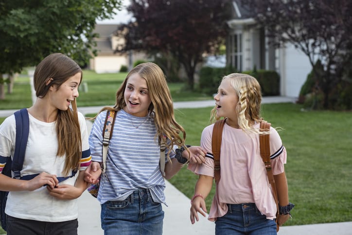 Group of young female friends